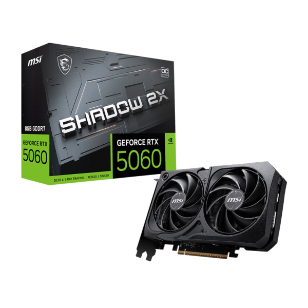 TARJETA DE VIDEO GEFORCE MSI RTX 5060 SHADOW 2X 8GB OC P/N G5060-8S2C