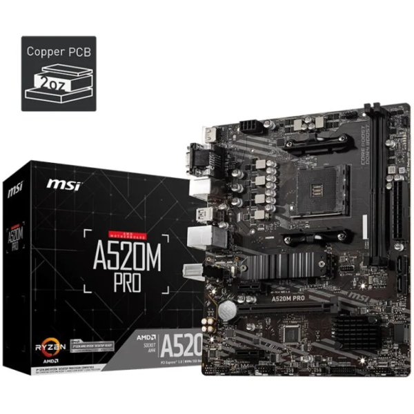 PLACA MADRE MSI A520M PRO MICRO ATX sAM4 P/N A520M-PRO 