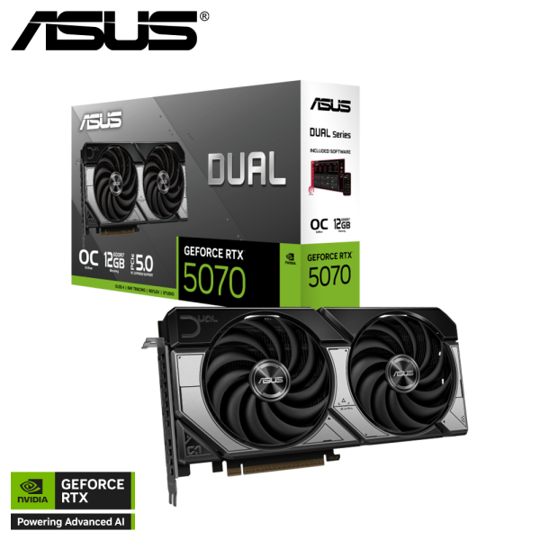 TARJETA DE VIDEO ASUS DUAL GEFORCE RTX 5070 12GB 192BIT GDDR7 P/N DUAL-RTX5070-O12G