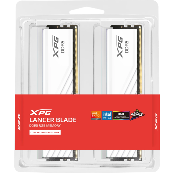KIT DE MEMORIAS DDR5 ADATA-XPG LANCER 32GB 6000MHZ WHITE ( 2X16GB ) P/N AX5U6000C3616G-DTLABWH