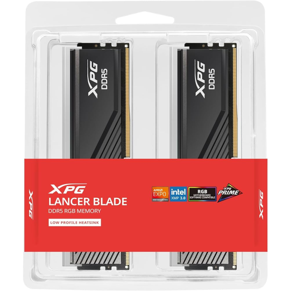 KIT DE MEMORIAS DDR5 ADATA-XPG LANCER BLADE 32GB 6000MHZ RGB BLACK ( 2X16GB ) P/N AX5U6000C3616G-DTLABRBK