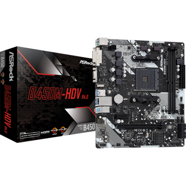 PLACA MADRE ASROCK B450M-HDV R4.0 sAM4 90-MXB9N0-AOUA