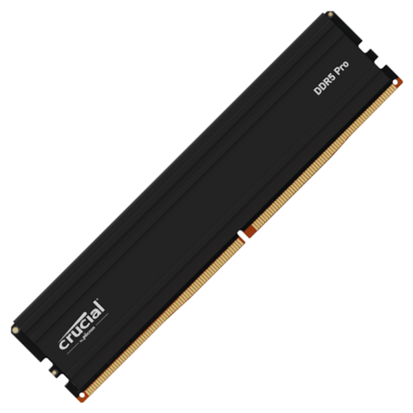 MEMORIA UDIMM CRUCIAL PRO DDR5 16GB 5600MHZ CL46 CON DISIPADOR NEGRO P/N CP16G56C46U5