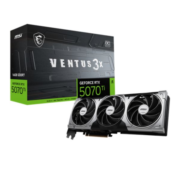 TARJETA DE VIDEO MSI GEFORCE RTX 5070TI VENTUS 3X 16GB GDDR7 P/N RTX 5070TI 16G VENTUS 3X