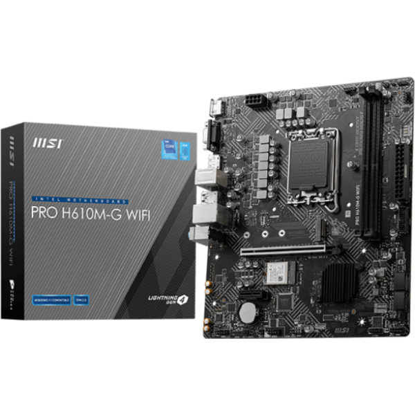 PLACA MADRE MSI Pro H610M-G WiFi DDR5 s1700 -Formato BULK ( Sin Caja ) - Para Armadores.