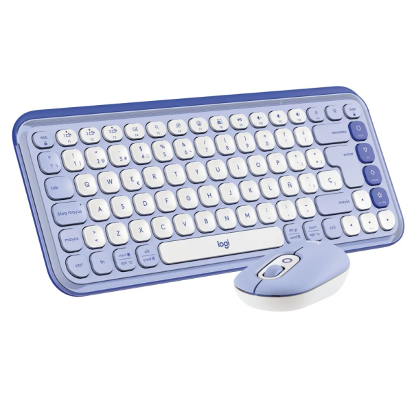 Kit de teclado y mouse logitech Bluetoth - Spanish - Lila P/N 920-013054