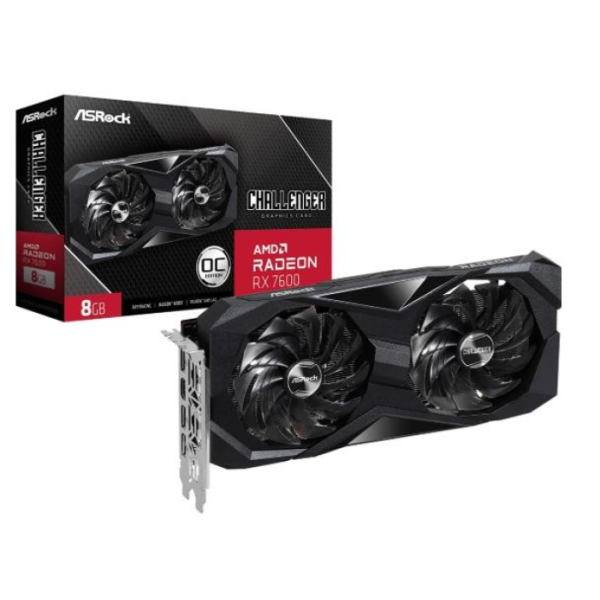 TARJETA DE VIDEO ASROCK RADEON RX 7600 CHALLENGER 8GB OC P/N 90-GA41zz-00UANZ