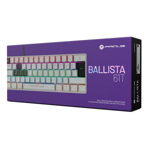 Teclado Mecanico Primus Ballista 61T - Spanish - USB 2.0 Black/white PKS-060W-S