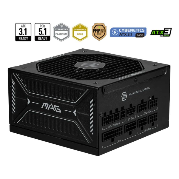 FUENTE DE PODER MSI 1000W 80PLUS GOLD MAG A1000GLS FULL MODULAR PCIE5