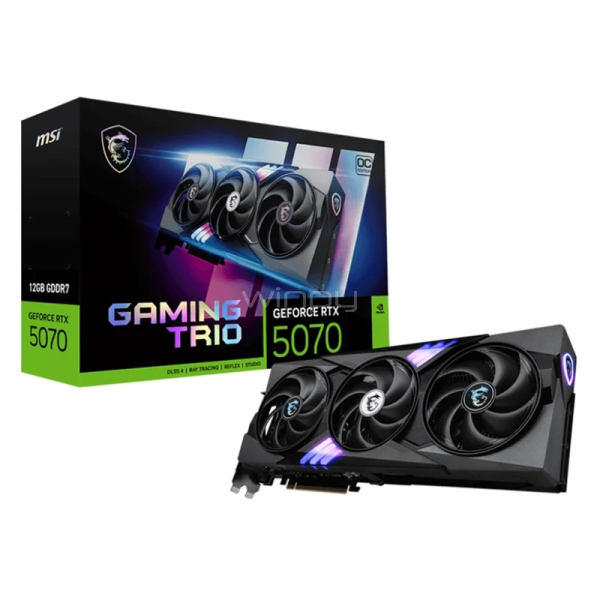Tarjeta de Video MSI NVIDIA GeForce RTX 5070 GAMING TRIO OC 12GB GDDR7 192-bit PCI-e 5.0