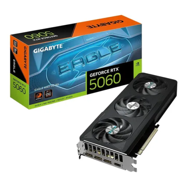 TARJETA DE VIDEO GIGABYTE RTX 5060 EAGLE MAX OC 8GB P/N GV-N5060EAGLEMAX OC-8GD