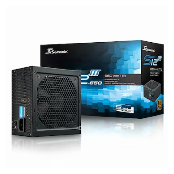 Fuente de poder SEASONIC 650W 80PLUS Bronce S12III-P/N 650SSR-650GB3