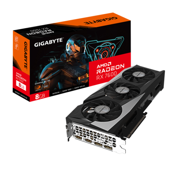 TARJETA DE VIDEO RADEON RX7600 GAMING 8GB OC P/N GV-76GAMING OC-8GD