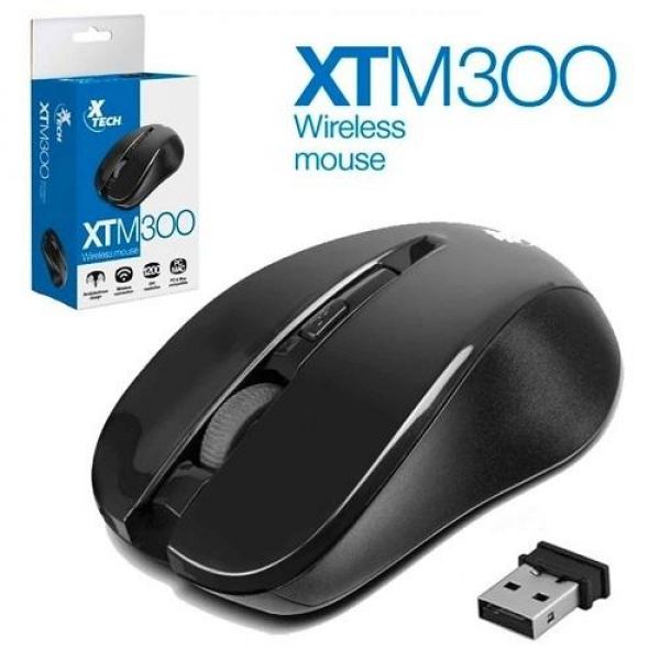 MOUSE INALAMBRICO XTECH INFRARED BLACK 1200DPI 4 BOTONES P/N XTM-300