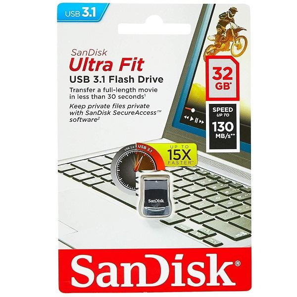 PENDRIVE SANDISK ULTRA FIT 32GB USB 3.1 P/N SDCZ430-032G-G46