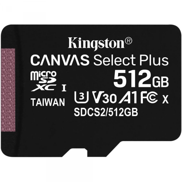 MEMORIA MICROSD 512GB KINGSTON CANVAS SELECT PLUS P/N SDCS2512GB