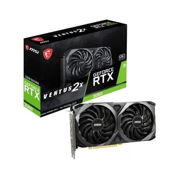 TARJETA DE VIDEO GEFORCE MSI RTX 3060 VENTUS 2X 12GB PCIeX 4.0 P/N GEFORCE RTX 3060 VENTUS 2X 12G OC