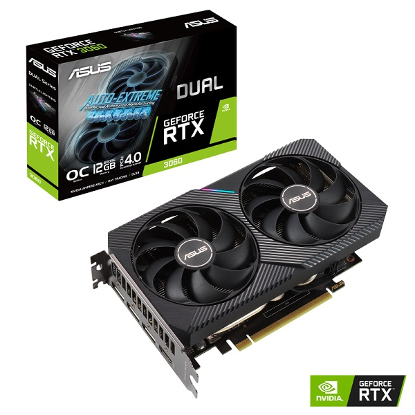 TARJETA DE VIDEO GEFORCE ASUS RTX 3060 12GB OC GAMING PCIeX 4.0 P/N DUAL-RTX3060-O12G-V2