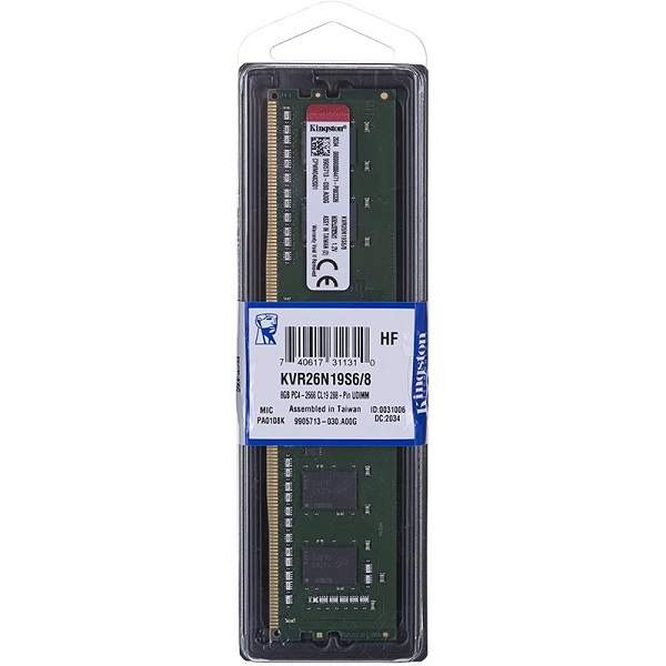 MEMORIA DDR4 KINGSTON 8 GB 2666 MHZ / PC4-21300 CL19  P/N KVR26N19S6/8