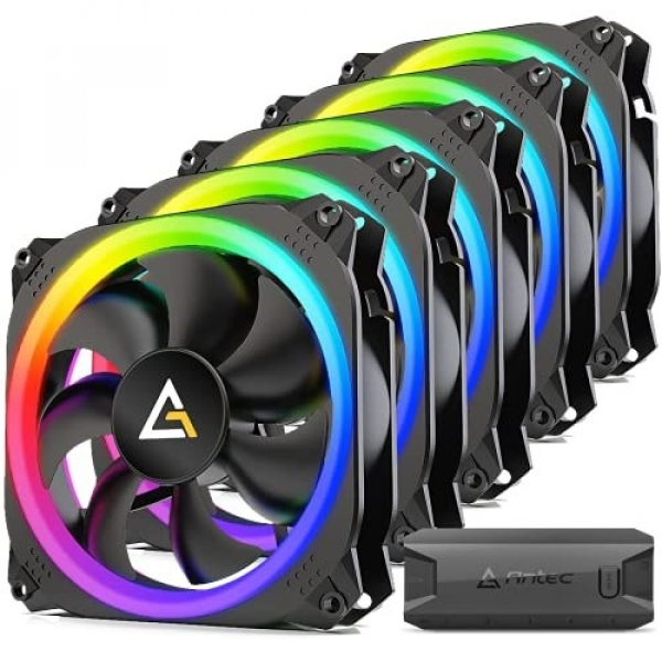 KIT DE VENTILADORES (X5) PARA GABINETE ANTEC Prizm 120 ARGB 5+C P/N 0-761345-77512-0