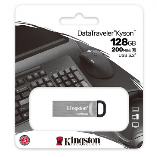 PENDRIVE KINGSTON 128GB DATA TRAVELER KYSON USB 3.2 P/N DTKN/128GB