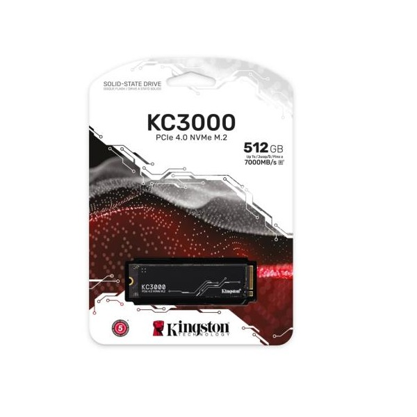 DISCO KINGSTON DE ESTADO SOLIDO SSD 512B KC3000 M.2 2280 NVME PCI-E P/N SKC3000S/512G