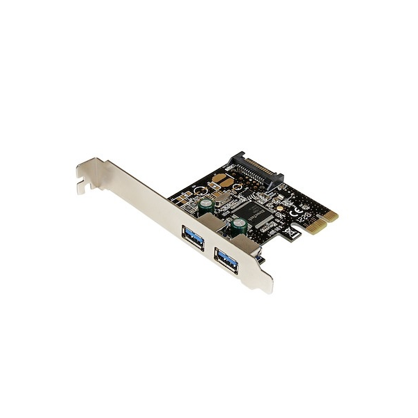 TARJETA CONTROLADORA PCI EXPRESS PCI-E 2 PUERTOS USB 3.0 EXTERNOS CON ALIMENTACIÓN SATA - 2X USB A - HUB INTERNO - ADAPTADOR USB - PCIE - USB 3.0 X 2 P/N PEXUSB3S23