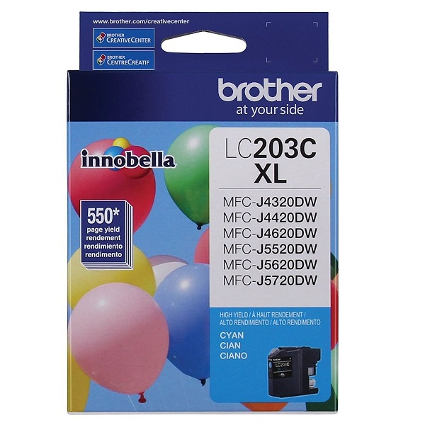 TINTA CARTRIDGE BROTHER ALTO RENDIMIENTO CIáN ORIGINAL  PARA BROTHER MFC-J460, J4620, J485, J5620, J5720, J880, J885; BUSINESS SMART MFC-J4420, J4620 P/N LC203C