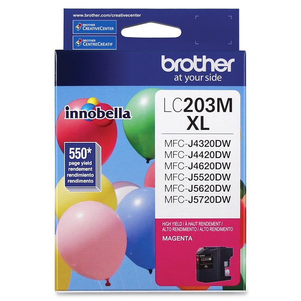 TINTA CARTRIDGE BROTHER  ALTO RENDIMIENTO MAGENTA  ORIGINAL PARA BROTHER MFC-J460, J4620, J485, J5620, J5720, J880, J885; BUSINESS SMART MFC-J4420, J4620 P/N LC203M