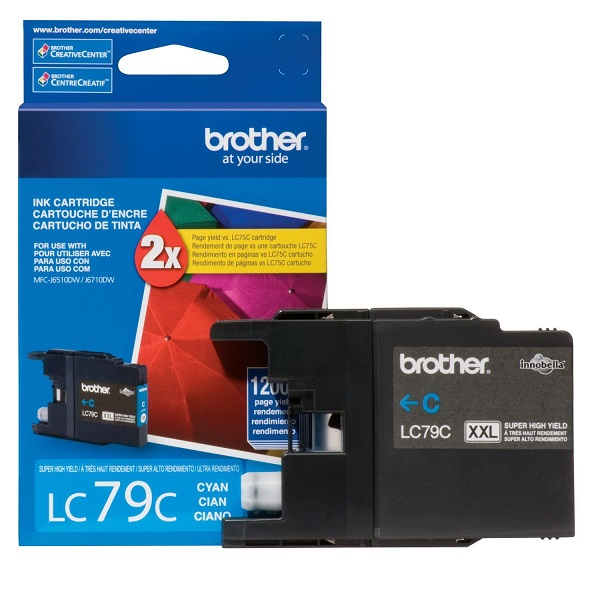 CARTRIDGE BROTHER SúPER ALTO RENDIMIENTO  CIáN ORIGINAL  CARTUCHO DE TINTA PARA BROTHER MFC-J5910, MFC-J6510, MFC-J6710, MFC-J6910; JUSTIO MFC-J5910 P/N LC79C