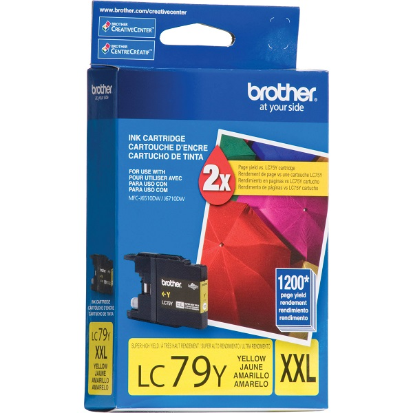 CARTRIDGE BROTHER SúPER ALTO RENDIMIENTO AMARILLO ORIGINAL CARTUCHO DE TINTA PARA BROTHER MFC-J5910, MFC-J6510, MFC-J6710, MFC-J6910; JUSTIO MFC-J5910 P/N LC79Y