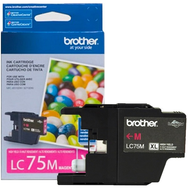 CARTRIDGE BROTHER ALTO RENDIMIENTO MAGENTA ORIGINAL  CARTUCHO DE TINTA PARA BROTHER MFC-J280, J425, J430, J435, J5910, J625, J6510, J6710, J6910, J825, J835 P/N LC75M