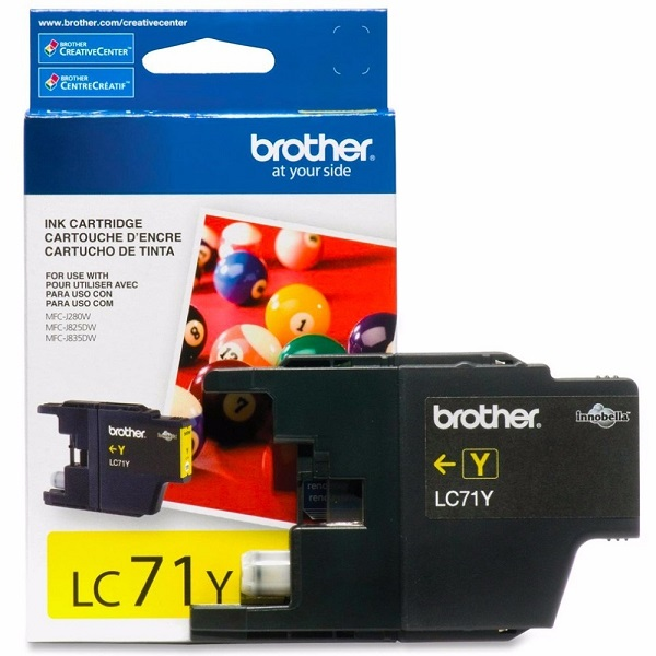 CARTRIDGE BROTHER AMARILLO ORIGINAL  CARTUCHO DE TINTA PARA BROTHER MFC-J280, J425, J430, J435, J625, J825, J835; MYMIO MFC-J825 P/N LC71Y