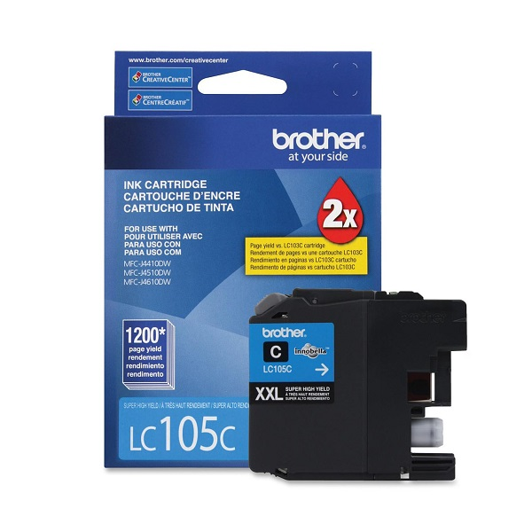 TINTA CARTRIDGE BROTHER XXL SúPER ALTO RENDIMIENTO CIáN ORIGINAL  PARA BROTHER MFC-J4310, J4410, J4510, J4610, J4710, J6520, J6720, J6920 P/N LC105C