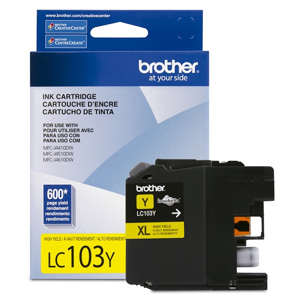 TINTA CARTRIDGE BROTHER  ALTO RENDIMIENTO AMARILLO  ORIGINAL  PARA BROTHER DCP-J152, MFC-J245, J285, J450, J470, J475, J650, J6520, J6720, J6920, J870, J875 P/N LC103Y