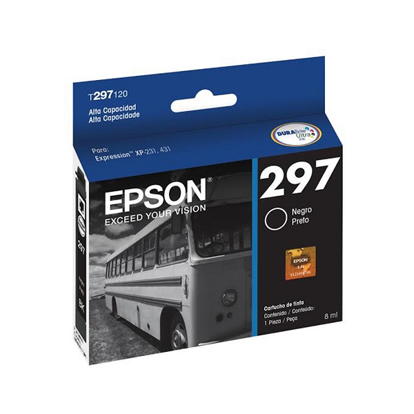 CARTRIDGE EPSON 297 NEGRO ORIGINAL PARA EXPRESSION XP-231, XP-241, XP-431, XP-441 P/N T297120-AL