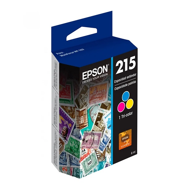 TINTA CARTRIDGE EPSON 215 COLOR (CIAN, MAGENTA, AMARILLO)  ORIGINAL PARA WORKFORCE WF-100 P/N T215520-AL