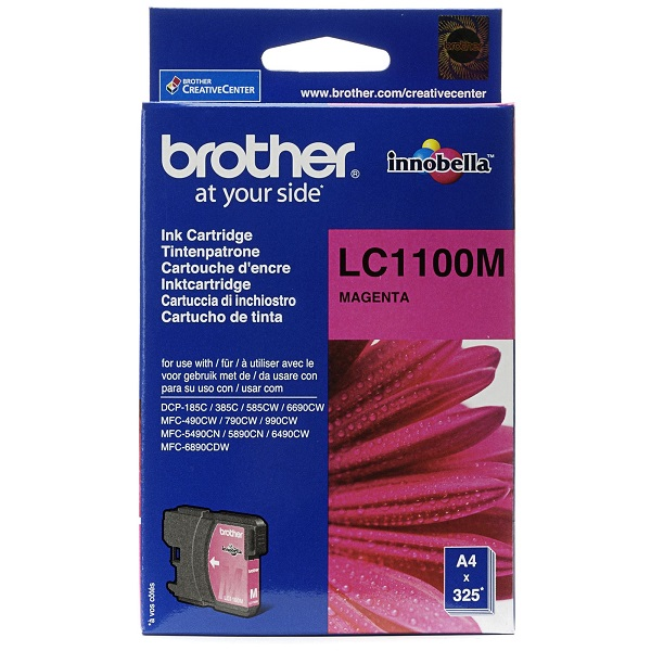 TINTA CARTRIDGE BROTHER  MAGENTA  ORIGINAL  PARA BROTHER DCP-185, 385, 395, 585, J715, MFC-490, 5490, 5890, 5895, 6890, 790, 795, 990, J615 P/N LC1100M