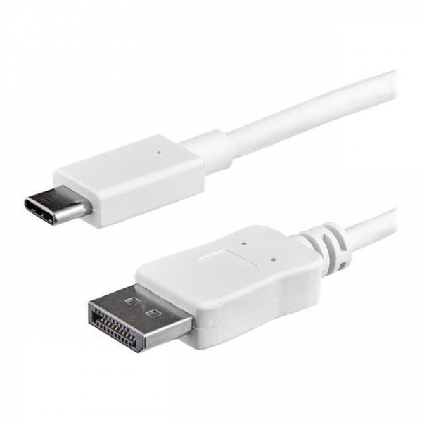 CABLE DE 1M USB-C A DISPLAYPORT - CABLE ADAPTADOR DE VíDEO USB TIPO C A DP - 4K 60HZ - BLANCO - ADAPTADOR DE VíDEO EXTERNO - STM32F072CBU6 - USB-C - DISPLAYPORT - BLANCO