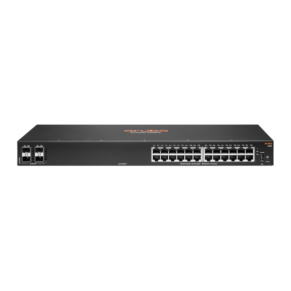 SWITCH ADMINISTRABLE HPE ARUBA 6100 24G 4SFP+  24 X 10/100/1000 + 4 X 1 GIGABIT / 10 GIGABIT SFP+ - FLUJO DE AIRE DE LADO A LADO - MONTAJE EN RACK P/N JL678A