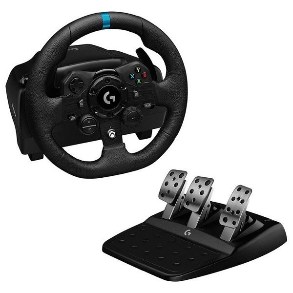 VOLANTE DE SIMULACION DE CARRERAS LOGITECH G923 DRIVING FORCE - WHEEL AND PEDALS SET - WIRED - BLACK - PARA XBOX ONE Y PC P/N 941-000157