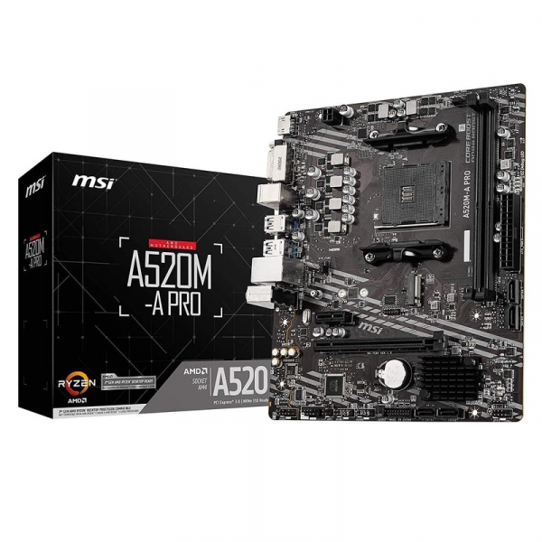 PLACA MADRE MSI A520M-A PRO - MICRO ATX - sAM4 P/N A520M-APRO