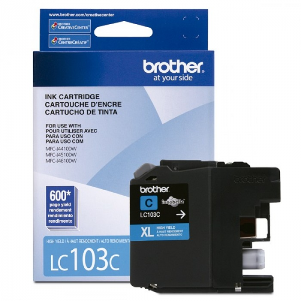 CARTRIDGE DE TINTA BROTHER  ALTO RENDIMIENTO  CYAN LC103C PARA BROTHER DCP-J152, MFC-J245, J285, J450, J470, J475, J650, J6520, J6720, J6920, J870, J875 P/N LC103C