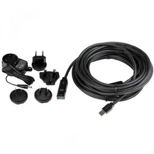 CABLE DE EXTENSION USB ACTIVO 10M USB 2.0 HI SPEED AMPLIFICADO - MACHO A HEMBRA USB - USB (H) A USB (M) - P/N USB2AAEXT10M