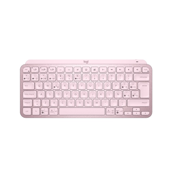 TECLADO LOGITECH INALAMBRICO ILUMINADO MX KEYS MINI ROSE CONECTOR  USB-C (USB-A a USB-C)  P/N  920-010478