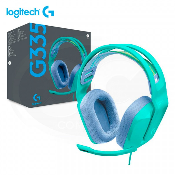 AUDIFONO GAMER LOGITECH G G335 WIRED CABLEADO - CONECTOR DE 3,5 MM - MENTA - CERTIFICADO DISCORD P/N 981-001023