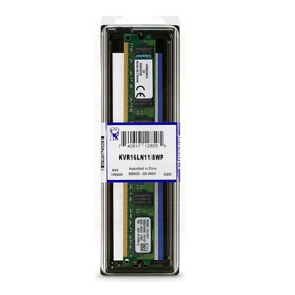 MEMORIA KINGSTON DDR3 8GB 1600MHZ UNBUFFERED - NON-ECC P/N KVR16LN11/8WP