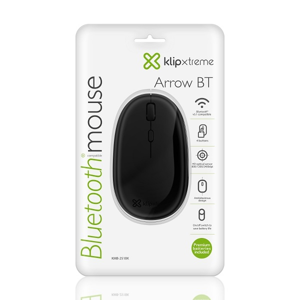 MOUSE KLIPXTREME ARROW BT NEGRO BLUETOOTH v5.1 P/N KMB-251BK