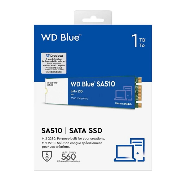 DISCO SSD WESTERN DIGITAL BLUE 1TB M.2  SATA  2280 SA510 P/N WDS100T3B0B
