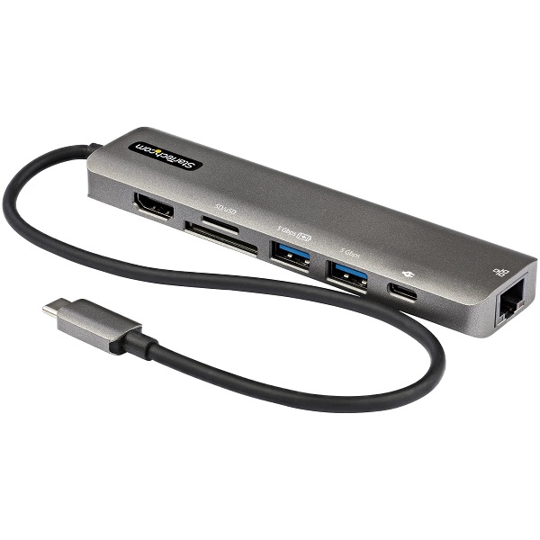 ADAPTADOR MULTIPUERTOS USB C - DOCKING STATION USB TIPO C A HDMI 2.0 4K 60HZ - ALIMENTACIóN 100W PASS-THROUGH - SD - MICROSD - HUB USB 3.0 DE 2 PUERTOS - GBE P/N DKT30CHSDPD1